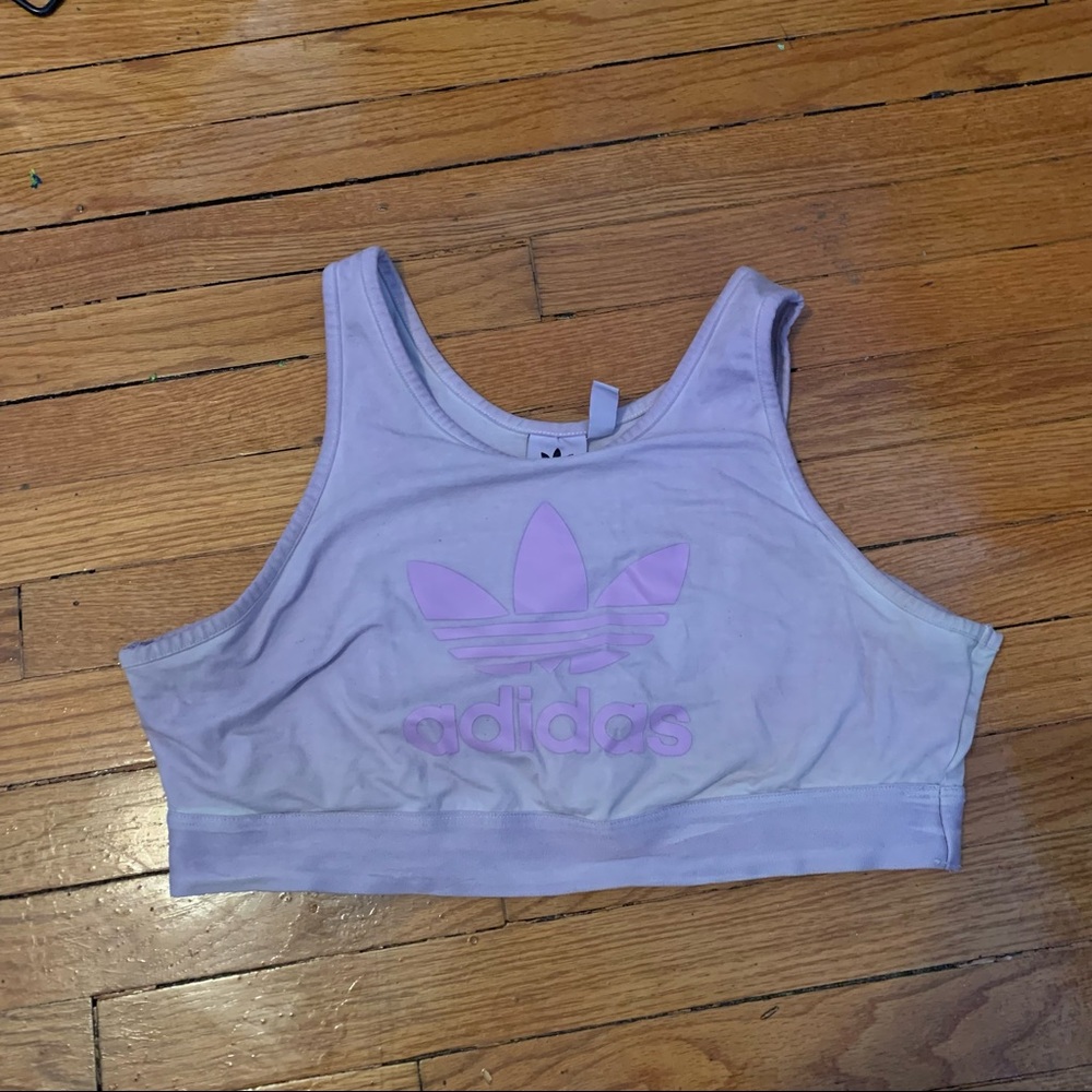 Purple Adidas sports bra